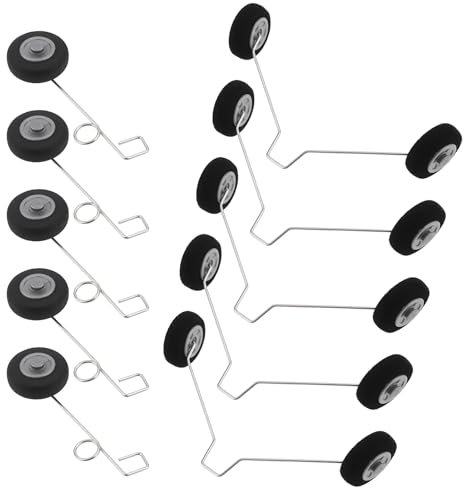 Briny River 5 Pair Front and Rear RC Plane Wheels Compatible with Foam Fighter F22 Su27 HW33 Radio Remote Control Plane