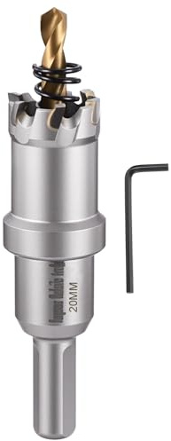 CoCud 25/32 20mm Hole Saw Tungsten Carbide TCT Hole Cutter W/Drill Bit | Metal Cutter for Thick Hard Metal, Stainless Steel, Copper, Aluminum