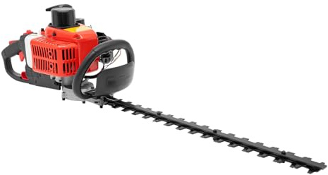 Begoniape Tagliasiepi a benzina (22,5 cc, taglio 600 mm, manico girevole a 180° con protezione dalle vibrazioni), tagliasiepi motore a 2 tempi con lama di taglio bifacciale e set completo di accessori