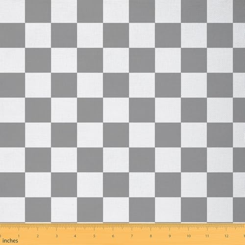 Homemissing Schecked Retro Stoff Meterware Plaid Stoff 184x150cm Stühle Sofa Geometrische Vintage DIY Nähmuster Handwerk, Stoffpaket Dekor Polyester Modern Einfache Groovy Ästhetik, Polsterstoff