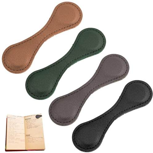 4 Stück Lesezeichen Magnetisch Personalisiert, Vier Farben Lesezeichen Leder, Portable Magnetic Bookmark für Frauen, Bücherwurm, Buchliebhaber