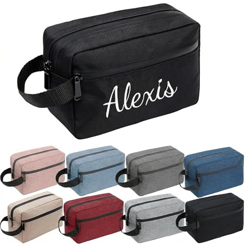 Kulturbeutel Personalisiert, Kosmetiktasche Herren & Damen 4L | Groß Kulturtasche zum Aufhängen, Wasserdichte Reise Waschtasche mit Griff, Make Up Rasiertasche für Toilettenartikel-Zubehör