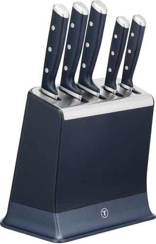 Tefal EverSharp K297S644 – Messerset – 5-teilig – Messerblock mit integriertem Schärfer – Selbstschärfend – Edelstahl
