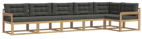 vidaXL Outdoor-Sofagarnitur 4 pcs Weiß und Anthrazit Polyester, Akazien-Lounge-Set, moderner Outdoor-Sofa, langlebiges modulares Sofa, wetterfester Garten-Sitz