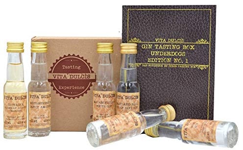 Vita Dulcis Gin Underdogs Tasting Probierset | 6x0,02l (0,12l) mit Verkostungsbooklet | Probier Set | Gin Set