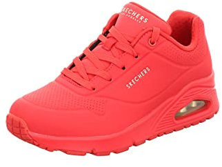 Skechers Women's Uno Stand on Air Sneaker, Red Durabuck, 4.5 UK