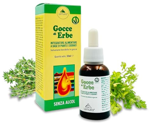 Lemuria - Gocce di Erbe - Per una Digestione Ottimale - Composto di Estratti Totali 1:1 - Integratore Alimentare a Base di Piante e Derivati - 30 ml - Made in Italy