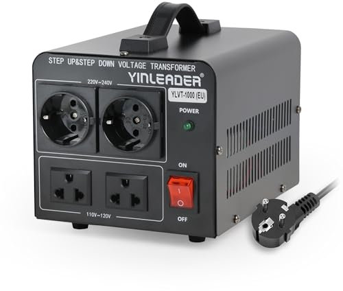 Yinleader VTEU-1000 Trasformatore 220V - 110V - Convertitore USA nucleo toroidale riduttore 1000 Watt