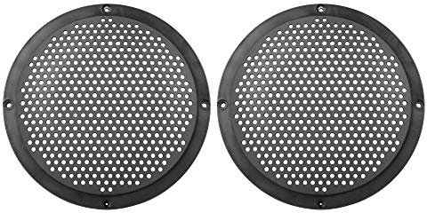 X AUTOHAUX Lot de 2 grilles décoratives en plastique pour haut-parleur audio de voiture Noir 15,2 cm