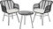 tectake® Outdoor Rattan Sitzgruppe, Möbel für 2 Personen, 3-TLG. Bistroset, Balkonmöbel, Gartenmöbel Set mit 2X Stühle + Tisch, kleine Lounge wetterfest für Garten Balkon Terrasse - Schwarz