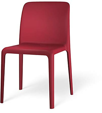 CONNUBIA Stuhl Modell Bayo aus Polypropylen, Set mit 4 Stück, erhältlich in 7 Farben – Callicgaris (Rot matt)