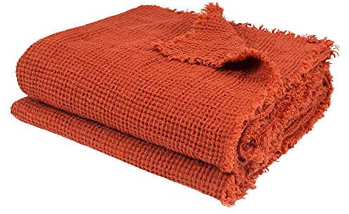 Zoeppritz Decke in der Farbe: Rot, aus Leinen hergestellt, Größe: 130x180 cm, 100350-290-130x180