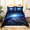 Loussiesd Kinder Jungen Erde Bettwäsche 155x220cm Planet Weltraum Bettbezug Set Dunkelblau Galaxis Erde Bettwäsche Set Jugendliche Teens Blauer Planet Bettwäsche Set mit 1 Kissenbezug 80x80cm