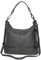 AmbraModa GLX09 - Damen Handtasche Schultertasche Beutel aus Echtleder (Dunkelgrau)