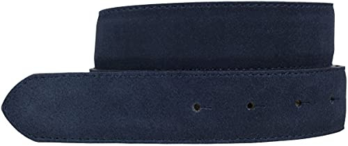 BELTINGER Gürtel aus Veloursleder ohne Schnalle 3,5 cm | Velour-Ledergürtel für Damen Herren 35mm | Wildleder-Gürtel | Marine 100cm