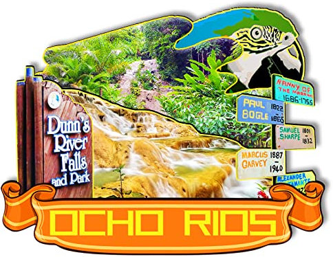 Ocho Rios Jamaika-Holzmagnet, 3D-Kühlschrankmagnete, Reise-Sammelstück, Souvenirs, Dekorationen, handgefertigtes Handwerk