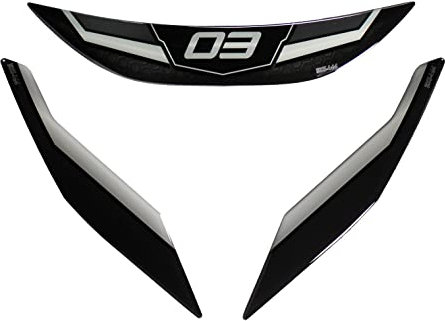 BIKE-label Adesivo decorativo 3D nero compatibile con Yamaha MT-03 Midnicht Black X550302