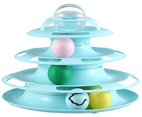 Tech Traders Cat Roller Ball Toy Interactive Toy with Colourful Balls -Fun Exercise 3 Level