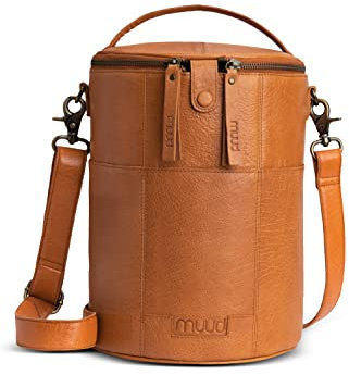 muud Saturn XL handgefertigte Ledertasche/Stricktasche/Kulturbeutel/Scherentasche Whisky