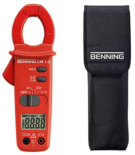Benning CM 1-2 Digital- Stromzangen-Multimeter, 44062 & DUSPOL-Bereitschaftstasche (inkl. Gürtelschlaufe + Klettverschluss, Maße Länge 330 x Breite 100 x Tiefe 60 mm) 10911
