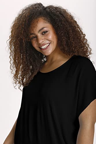 KAFFE CURVE Kurzarm-Bluse KCami Kaffe Damen Bluse Große Größen Damen Basic Casual Shirt Kurzarm Lassig Rundhals Black Deep 46