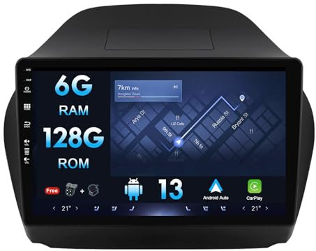 MISONDA Android 14 Autoradio 10 Zoll Doppel Din Radio Für Hyundai Tucson 2 LM IX35 (2009-2015) mit GPS Navigation Bluetooth AM FM WiFi SWC Carplay DSP RDS DAB-6G+128G