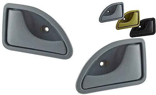 Ugozen Poignée de Porte Avant Gauche et Droite, Clanche de Portière pour RENAULT TWINGO (1993-2007) / KANGOO (1998-2010) (GRIS) ✯Marque FRANÇAISE ✯