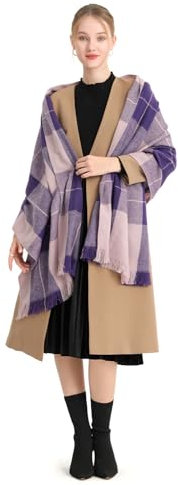 Miss Lulu Donne Sciarpe Inverno Lungo Morbido Caldo Tartan Check Wraps Lana Filatura Tassel Scialle Stole Sciarpa Signore