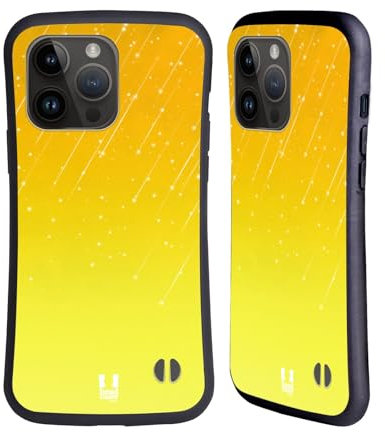 Head Case Designs Yellow Neon Rain Ombre Hybrid Case Compatible With Apple iPhone 15 Pro Max