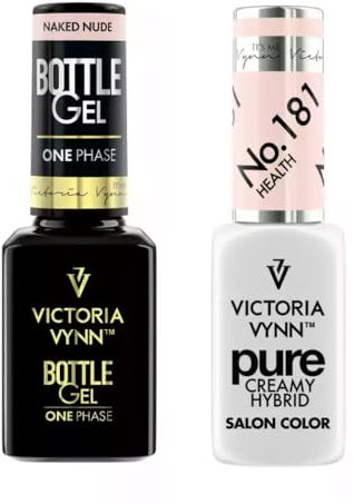 VICTORIA VYNN PURE CREAMY HYBRID & UV-LED-Nagelverlängerung NUDE Set: Perfekte Babyboomer Nagellack & Nude Nail Polish Kombination - 8ML & 15ML