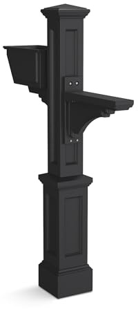 Mayne Westbrook Decorative Mail Post with Planter, Black