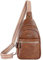 Prite Klein Crossbody Bag für Damen und Herren Reise Umhängetasche mit Kopfhörerloch Diebstahlsichere Brusttasche oder Bauchtasche Leder Sling Bag mit Mehreren Taschen (Braun)