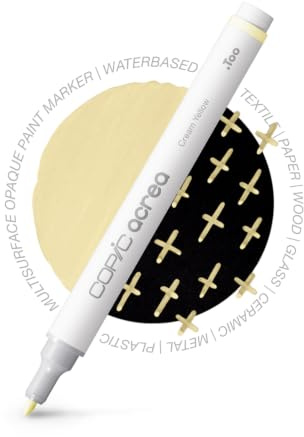 Copic acrea 016, Cream Yellow, Paint Marker mit wasser- und pigmentbasierter Tinte, Strichstärke 0,8-1,2 mm