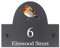Personalised Robin Bird Motif Natural Stone Slate House Name or House Number Plaque Sign - 25x20cm - Premium Smooth Stone Slate