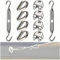 HJYDGJ Set di 10 tenditori per funi M8, con morsetto per fune metallica da 8 mm e tenditore in acciaio inox M8 e cavo metallico, 8 mm, per corda tesa