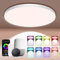 HOTUT Deckenlampe Smart,RGB Farbwechsel Deckenlampe 24W Ø29.5cm,3000K-6500K 2400LM Led Deckenlampe dimmbar mit Fernbedienung oder APP-Steuerung,Rund Deckenbeleuchtung für Schlafzimmer