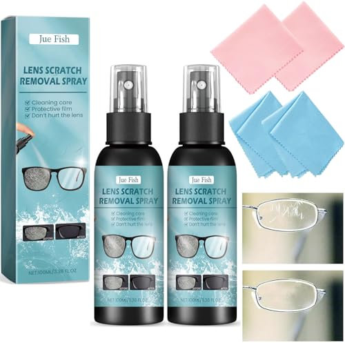 Glasses Scratch Remover, 2Pack Sunglass Scratch Remover Spray Lens Cleaner for Glasses Glasses Cleaning Kit