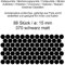 Generisch Aufkleber Etiketten Klebepunkte aus Folie Schwarz Matt/Glanz Glänzend/Metallic Durchmesser 5mm/10mm/15mm/20mm/25mm/30mm/35mm Selbstklebend Farbig Wetterfest (Schwarz Matt, 15 mm)