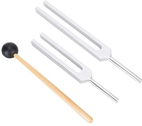 C256HZ & C512HZ Stimmgabel Set aus Aluminiumlegierung, inklusive Silikonhammer und Aufbewahrungstasche, für medizinische Tests, Unterricht und Experimente