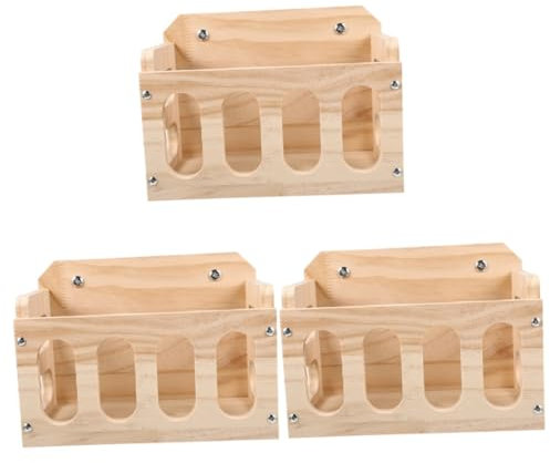 SEWOART 3st Futterstelle Für Kaninchen Huhn Schnüffelmatte Hunde Kaninchen Heu Wurf Kaninchenstall Fütterung Kaninchenschalen Haustier Käfig Träger Plüsch Hölzern Khaki