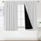 BellaHills 100% Thermovorhang Kälteschutz mit Kräuselband Gardinen Blickdicht 2er Set H145 x B140 cm Verdunklungsgardine Vorhänge Wohnzimmer Blackout Curtains, Vorhänge Kurz, Grau-weiß