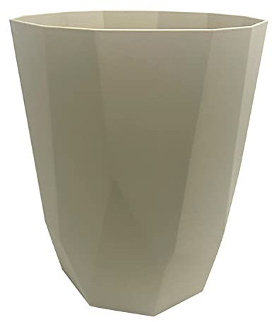 TENLITE Diamond Design 8L Waste Paper Bin – Elegant Plastic Trash Can with Non-Slip Base | Modern Open-Top Rubbish Bin For Home & Office – Ideal For Bedroom, Bathroom, Kitchen - (MIRROR GREY)