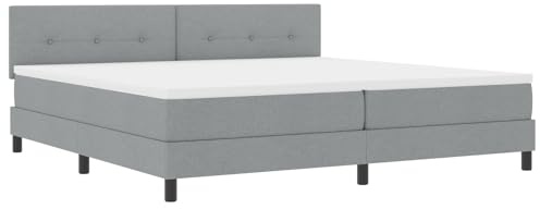 vidaXL Boxspringbett mit Matratze Hellgrau 200x200 cm Stoff langlebig Stylisches Bettwäsche Schlafzimmermöbel Topper Schaum Kompakt Bequem