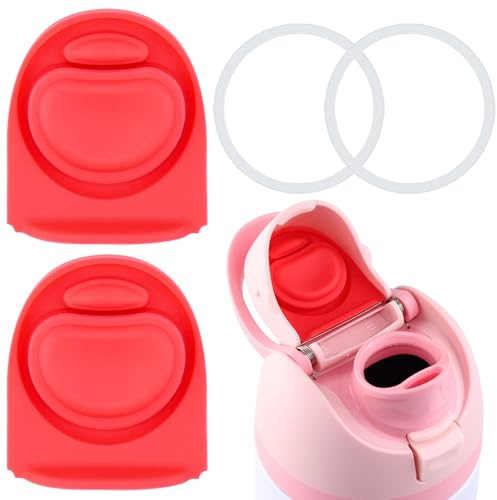 2pcs Joints Toriques et 2pcs Bouchons de Rechange Bouchon pour Owala Freesip, Bouchon en Silicone sans BPA pour Bouchons Owala Freesip 16/19/24/32/40oz OP1-2P1AB06