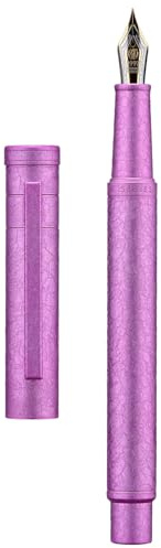 Hongdian 1851 Forest Fountain Pen Pink Ice Flower, Extra Fine Nib Classic Design with Converter and Metal Pen Case