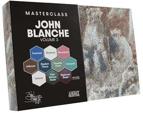 The Army Painter Masterclass John Blanche Volume 3 Paint Set 10x18ml Farbe | Inkl. 8 x 18 ml Warpaints Fanatic Acrylfarben, 2 Washes & 1 Kunstdruck - für Tabletop-Miniaturen