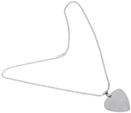 Generic Elegante Gitarrenplektrum-Halskette aus Metall mit Graviertem Plektrum für Gitarre, Bass, Ukulele, Stilvolles Tragbares Musikzubehör (E)