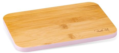 Fackelmann x Pamela Reif Schneidebrett Holz, 100% FSC Bambus Schneidebrett mit farbigem Rand, für präzise Schneidarbeiten, Ca. 21 x 15 cm, Reinigung per Hand, Rosa