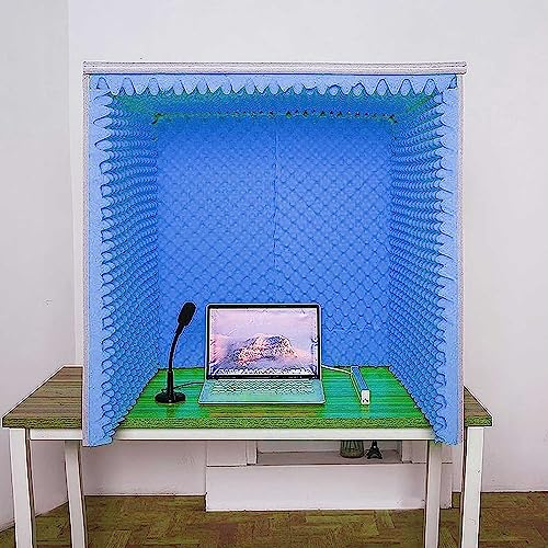 Microphone Isolation Booth with High-Density Absorbent Foam for Voice and Podcast Recording