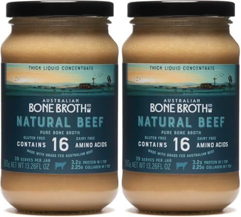 ABBCo Natural Beef Bone Broth Concentrate – 390g – Made in Australia from Australian Beef Bones (Pack of 2)